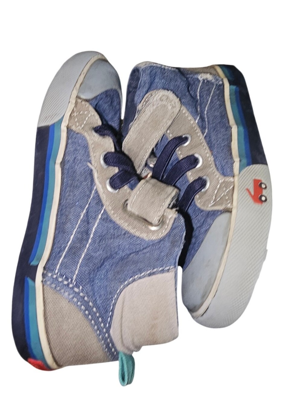 See Kai Run Kids Blue Denim High-Top Sneakers with Velcro Strap - Picture 4 of 7